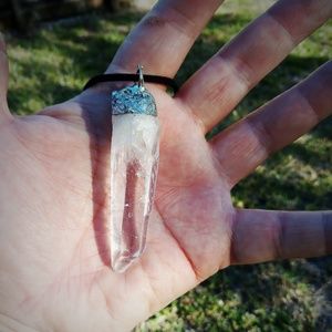 Lemurian Quartz crystal necklace